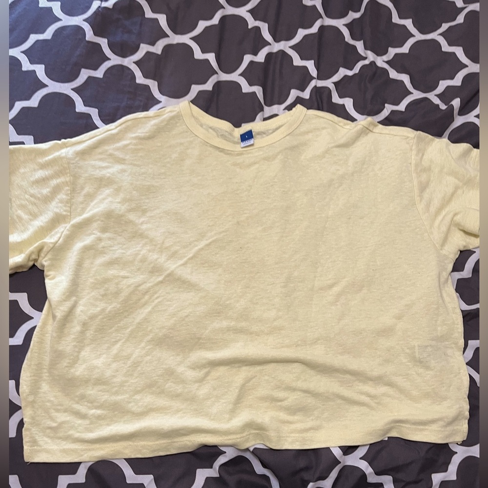 yellow crop shirt